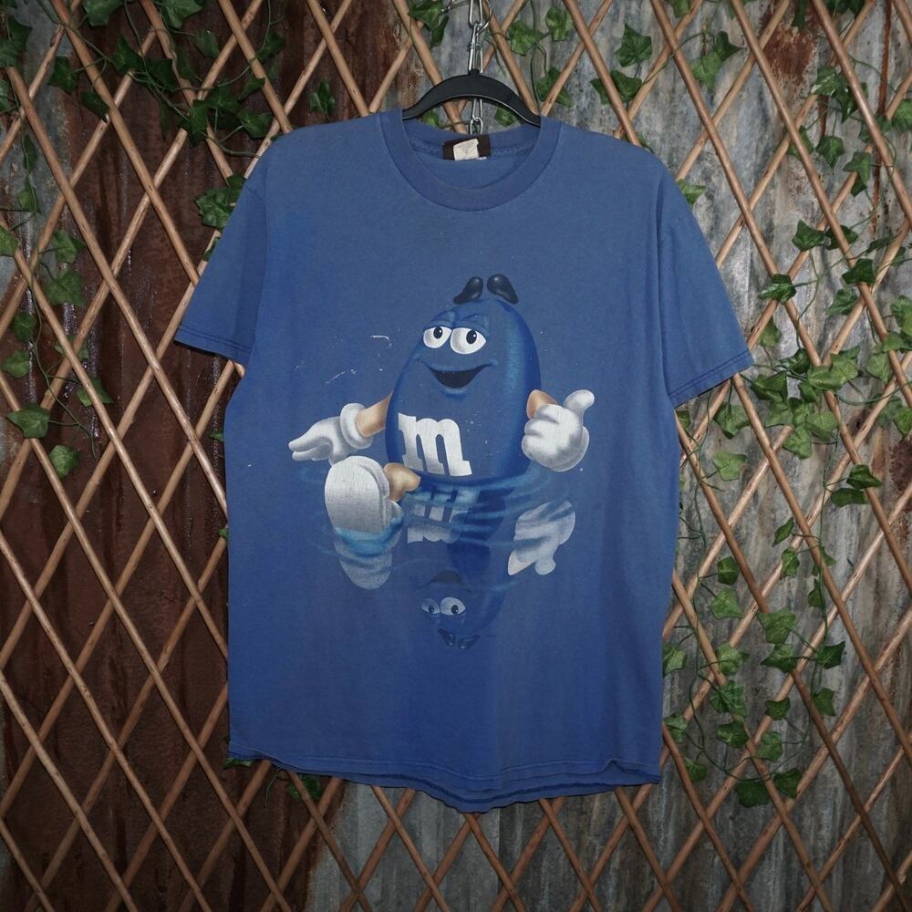 L - Vintage Y2K American Vintage T-Shirts blue m&m swimming